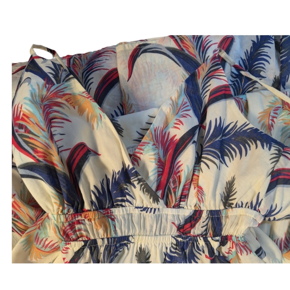 Quicksilver Boho Floral Maxi Dress 100% Cotton Feather Print Floor Lengt… - Picture 14 of 16